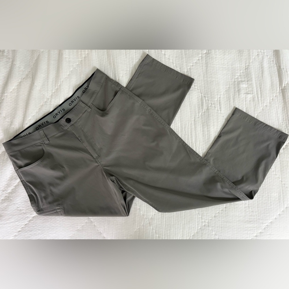 EUC 🔥 Orvis Men’s 38x30 Gray Performance Tech Pants Stretch Water Repellent